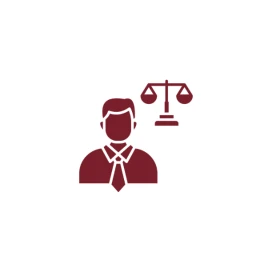 Attorney figure and justice scales