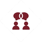 Two people with speech bubbles icon