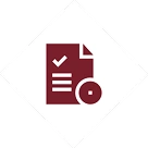 Checklist and time icon in square frame
